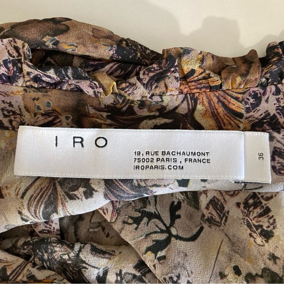 IRO Paris Oversized Boho Abstract Print Bishop Sleeve Blouse - Picture 3 of 7